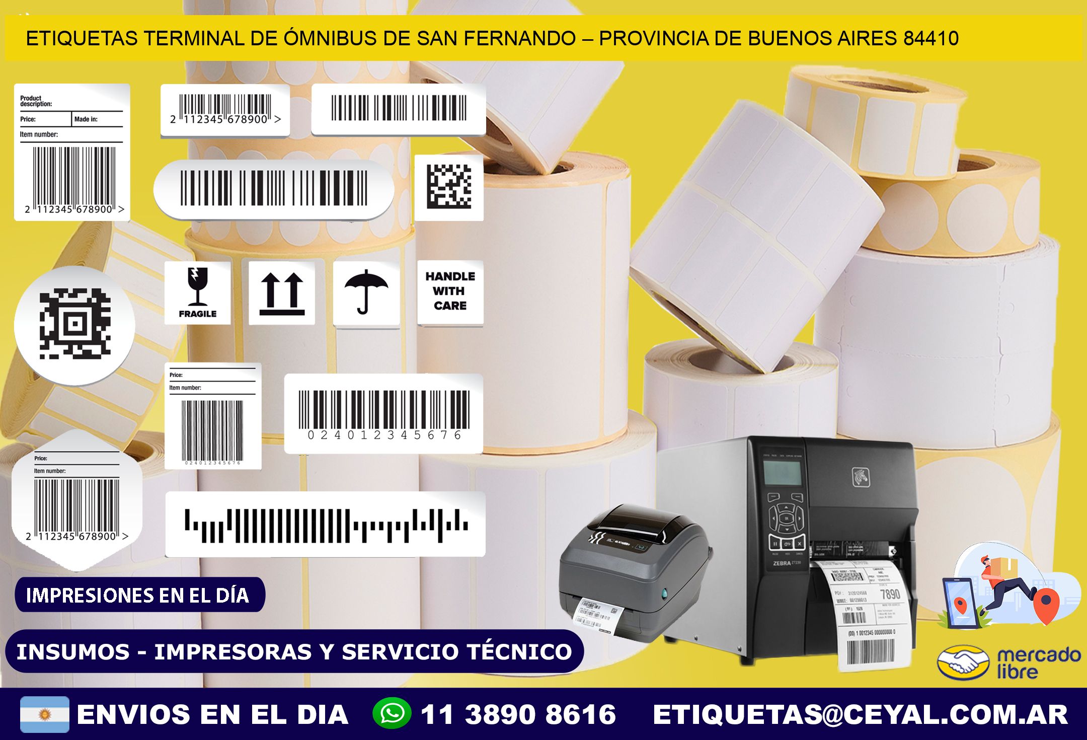 ETIQUETAS TERMINAL DE ÓMNIBUS DE SAN FERNANDO – PROVINCIA DE BUENOS AIRES 84410