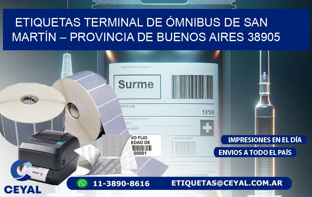 ETIQUETAS TERMINAL DE ÓMNIBUS DE SAN MARTÍN – PROVINCIA DE BUENOS AIRES 38905