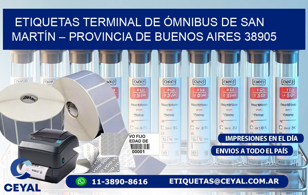 ETIQUETAS TERMINAL DE ÓMNIBUS DE SAN MARTÍN – PROVINCIA DE BUENOS AIRES 38905