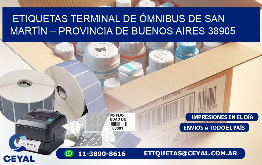 ETIQUETAS TERMINAL DE ÓMNIBUS DE SAN MARTÍN – PROVINCIA DE BUENOS AIRES 38905