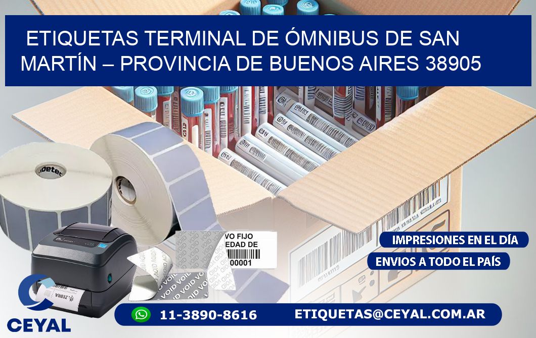 ETIQUETAS TERMINAL DE ÓMNIBUS DE SAN MARTÍN – PROVINCIA DE BUENOS AIRES 38905