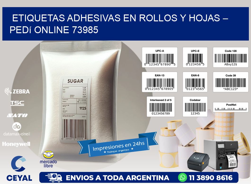 Etiquetas Adhesivas en Rollos y Hojas – Pedí Online 73985