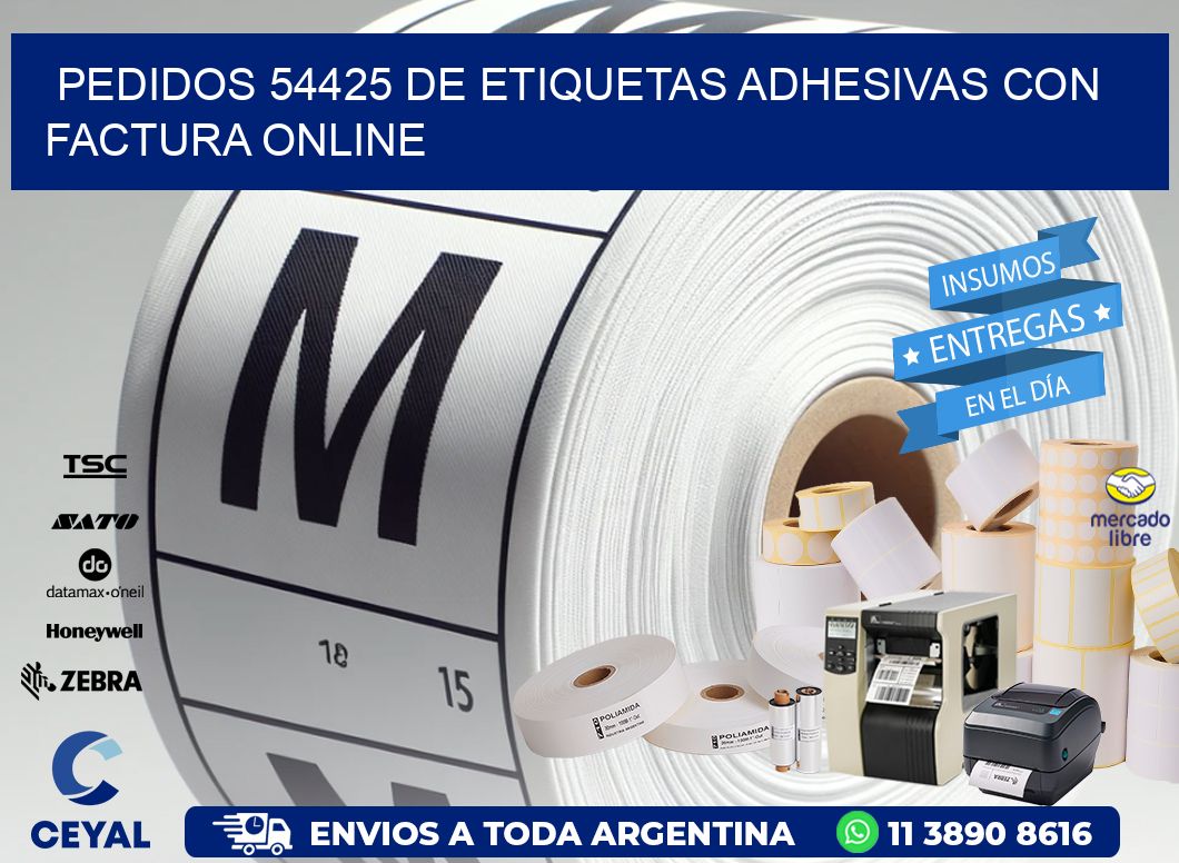 Pedidos 54425 de Etiquetas Adhesivas con Factura Online