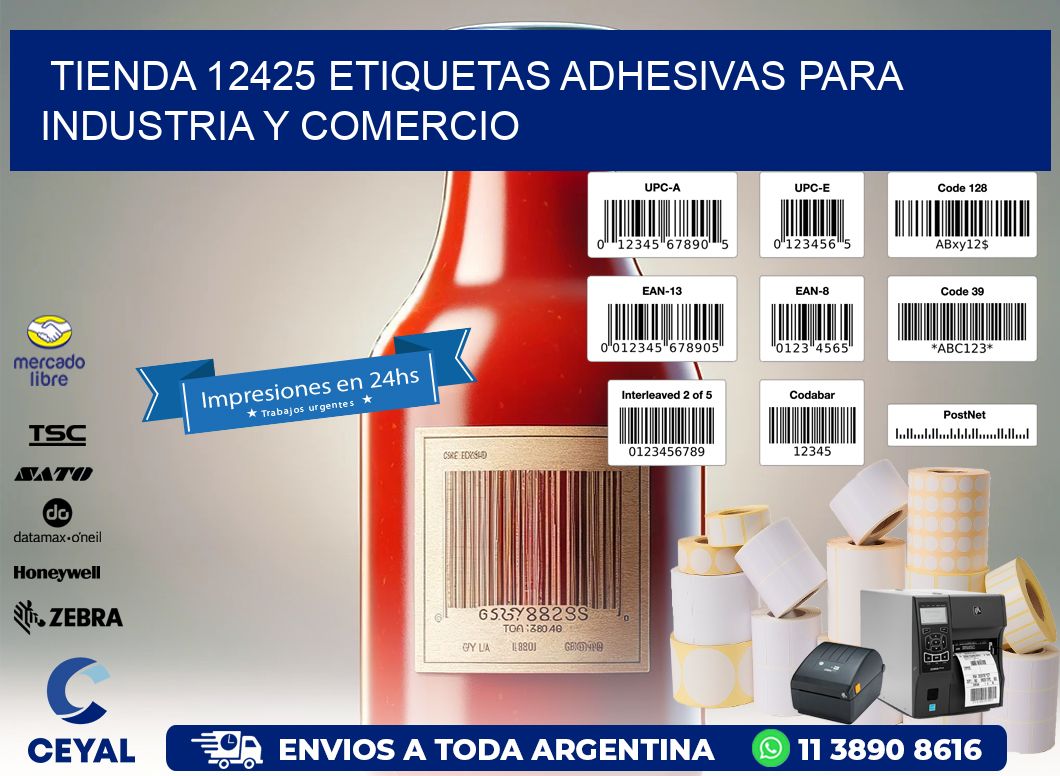 Tienda 12425 Etiquetas Adhesivas para Industria y Comercio