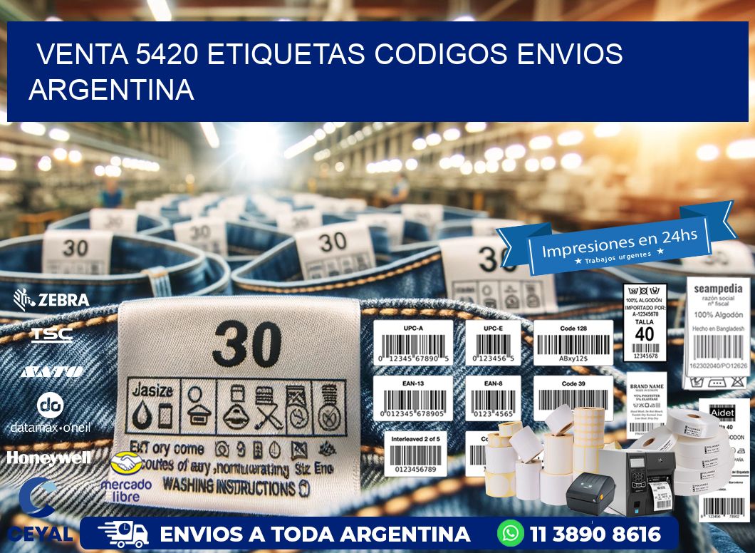 VENTA 5420 ETIQUETAS CODIGOS ENVIOS ARGENTINA