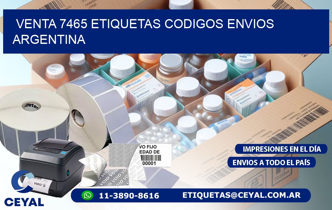 VENTA 7465 ETIQUETAS CODIGOS ENVIOS ARGENTINA