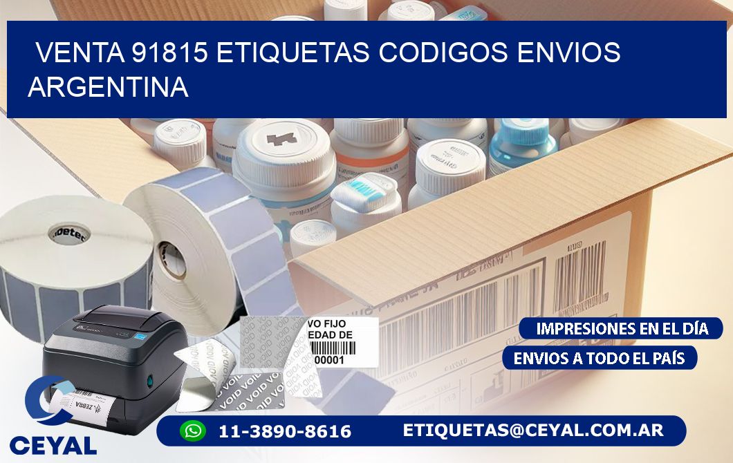 VENTA 91815 ETIQUETAS CODIGOS ENVIOS ARGENTINA