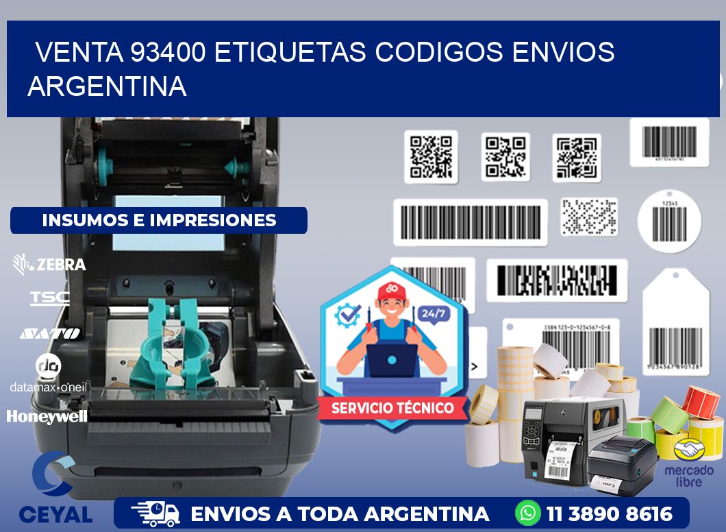 VENTA 93400 ETIQUETAS CODIGOS ENVIOS ARGENTINA