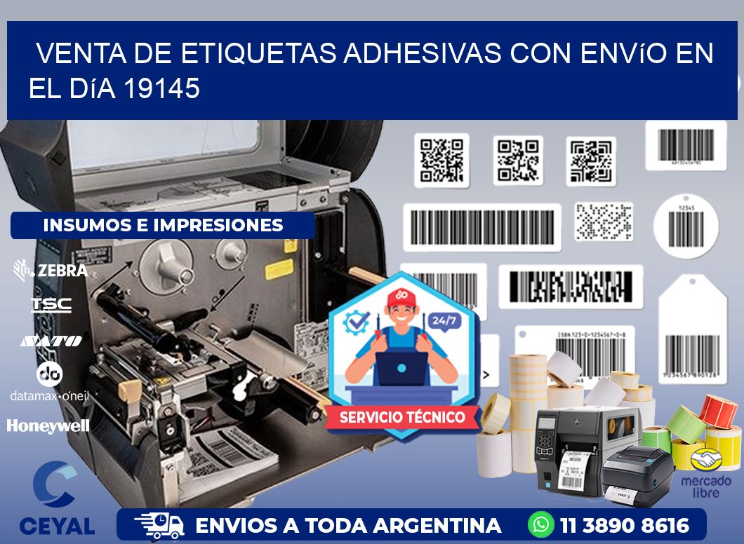 Venta de Etiquetas Adhesivas con Envío en el Día 19145