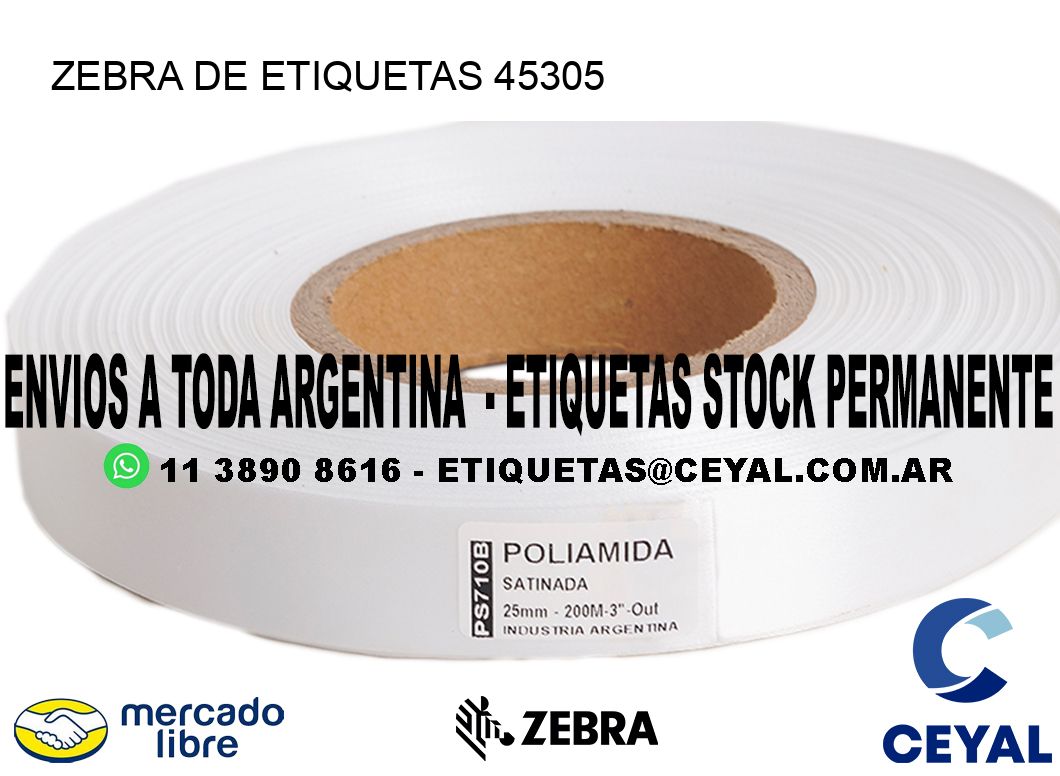 ZEBRA DE ETIQUETAS 45305