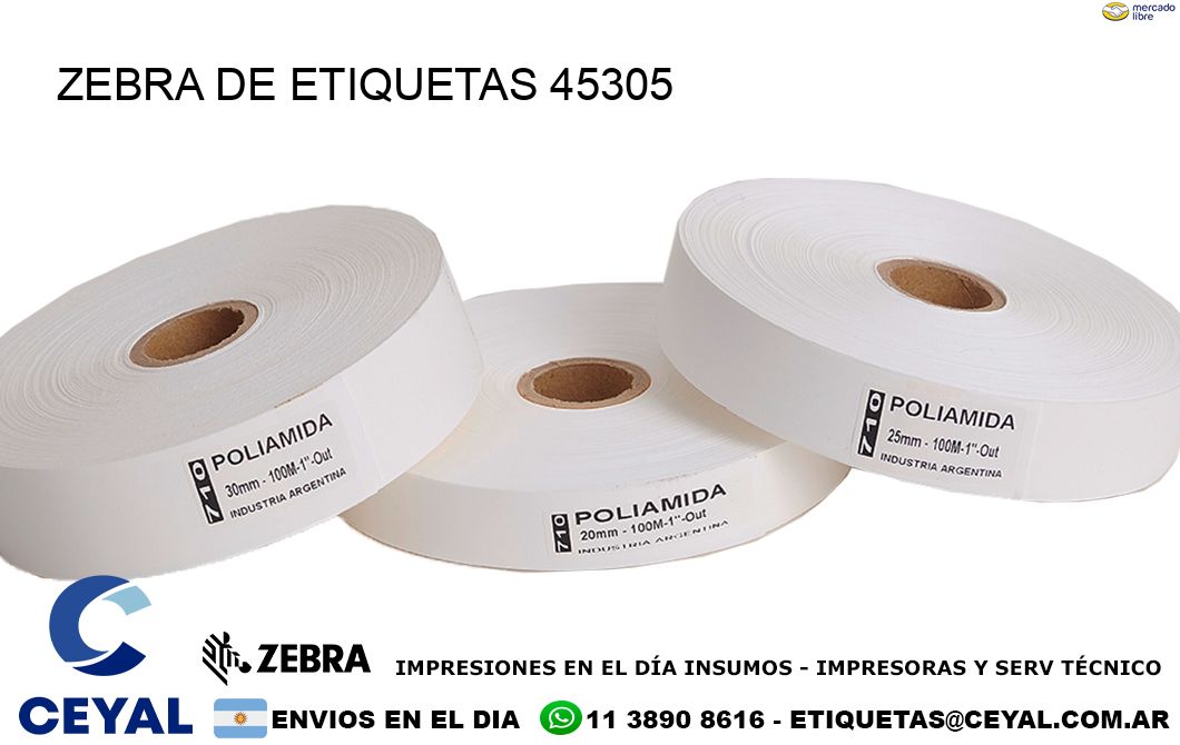 ZEBRA DE ETIQUETAS 45305