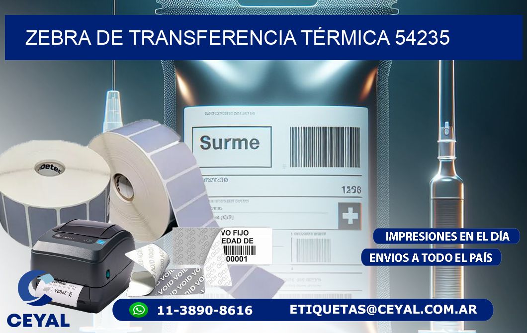 ZEBRA DE TRANSFERENCIA TÉRMICA 54235