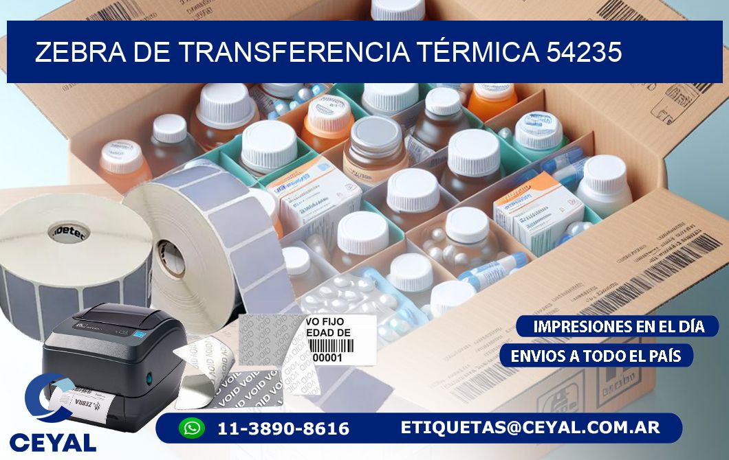 ZEBRA DE TRANSFERENCIA TÉRMICA 54235