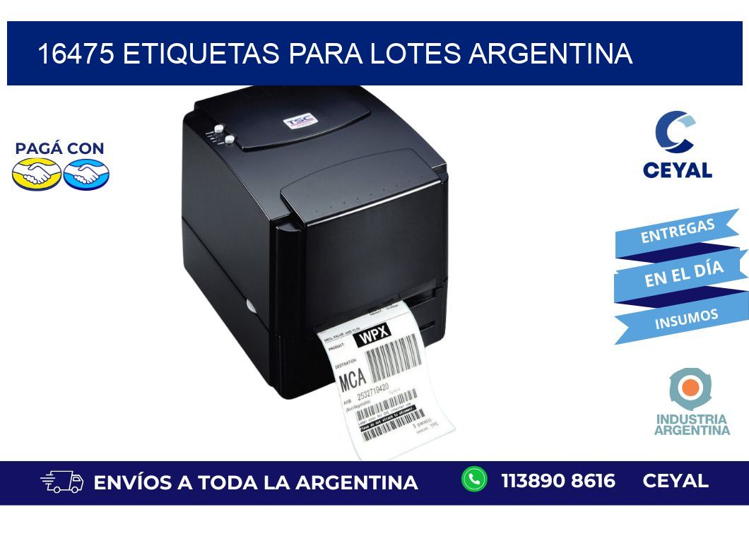 16475 ETIQUETAS PARA LOTES ARGENTINA