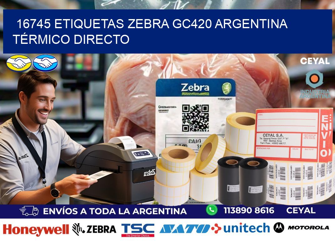 16745 etiquetas zebra gc420 argentina TÉRMICO DIRECTO