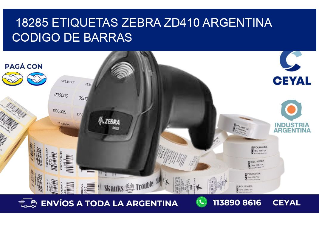 18285 etiquetas zebra zd410 argentina CODIGO DE BARRAS