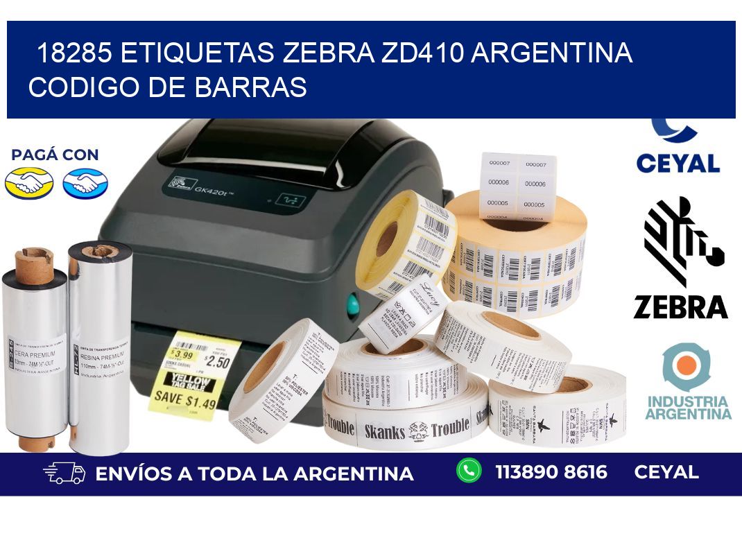 18285 etiquetas zebra zd410 argentina CODIGO DE BARRAS