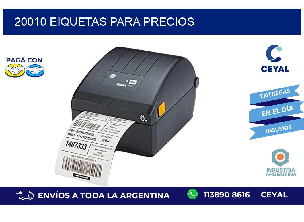 20010 EIQUETAS PARA PRECIOS