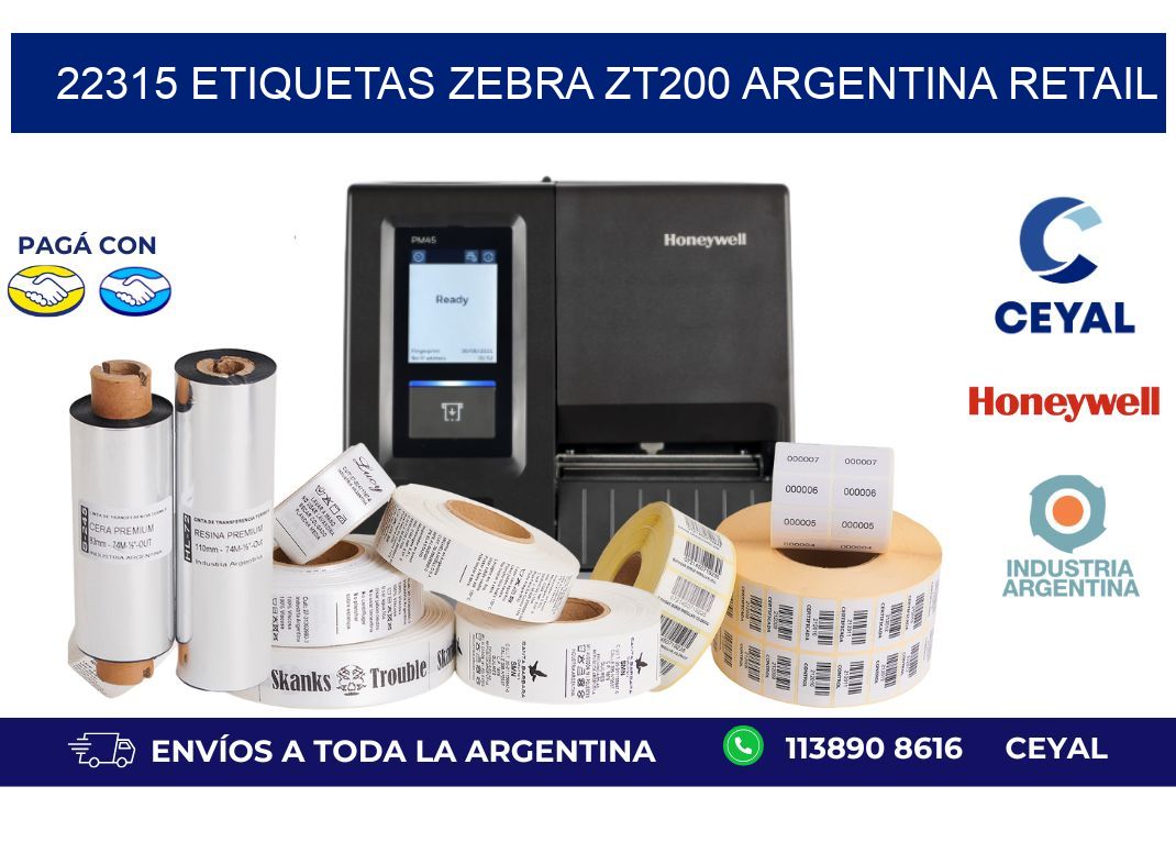 22315 etiquetas zebra zt200 argentina RETAIL