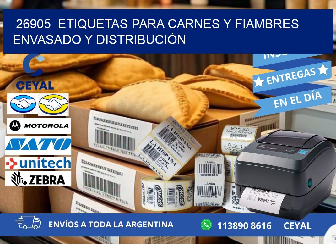26905  ETIQUETAS PARA CARNES Y FIAMBRES ENVASADO Y DISTRIBUCIÓN