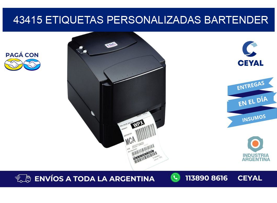 43415 ETIQUETAS PERSONALIZADAS BARTENDER