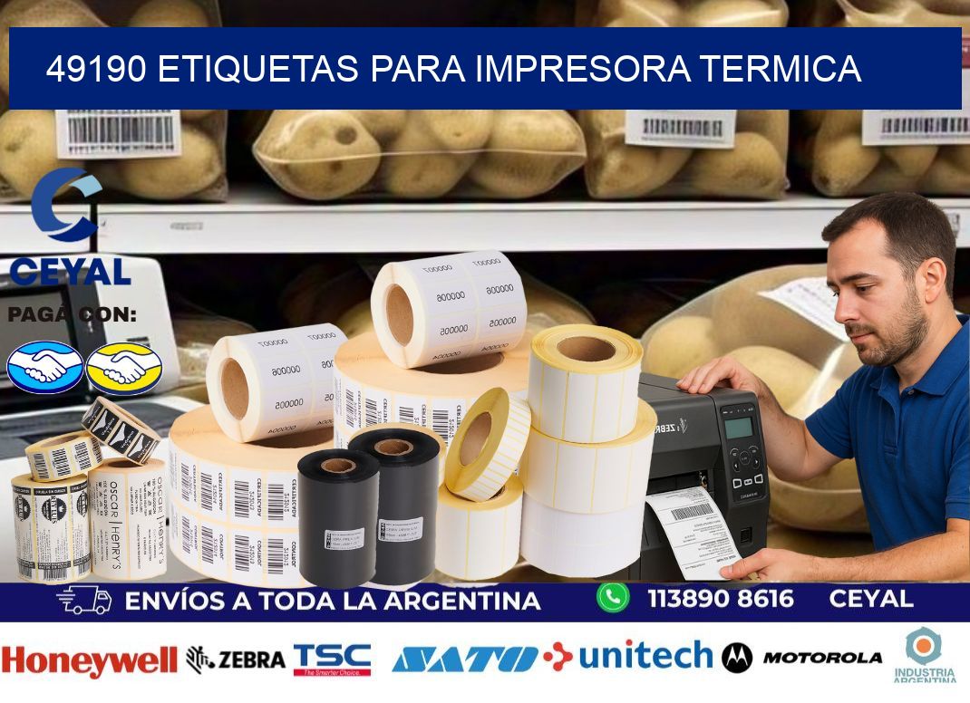 49190 ETIQUETAS PARA IMPRESORA TERMICA