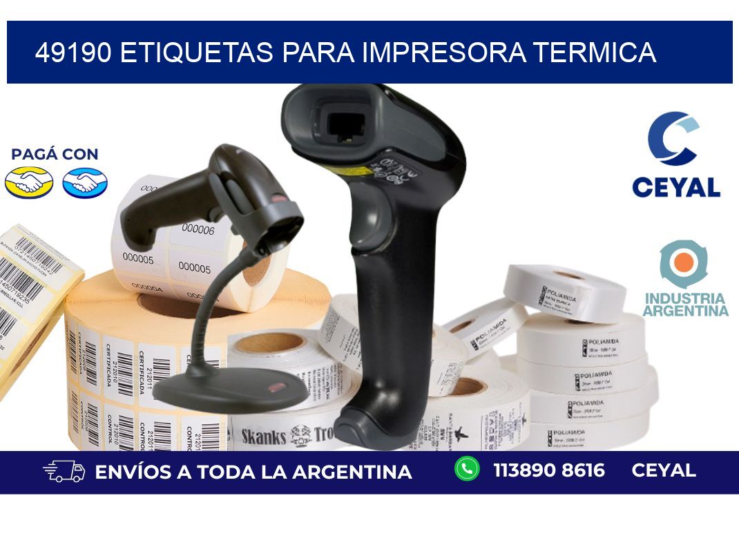 49190 ETIQUETAS PARA IMPRESORA TERMICA