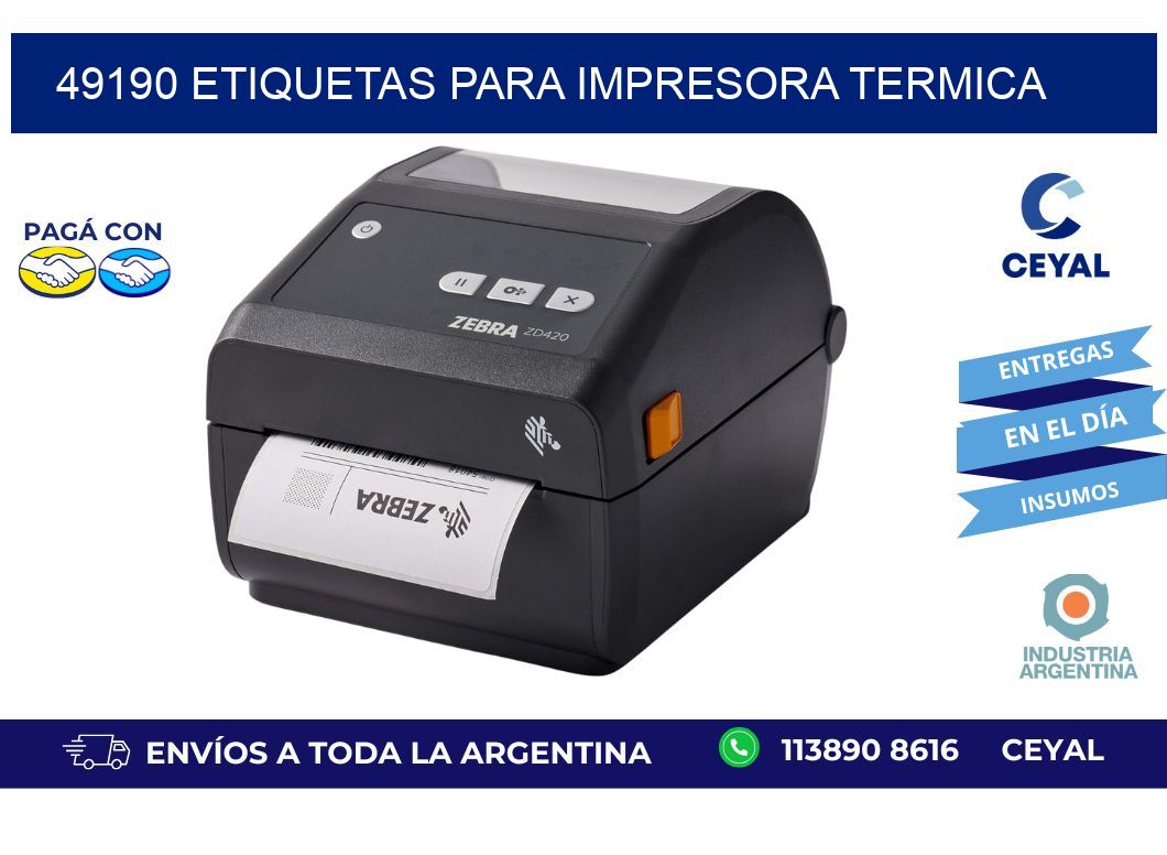 49190 ETIQUETAS PARA IMPRESORA TERMICA