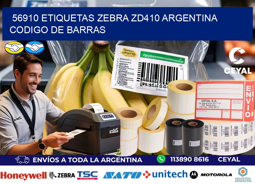 56910 etiquetas zebra zd410 argentina CODIGO DE BARRAS