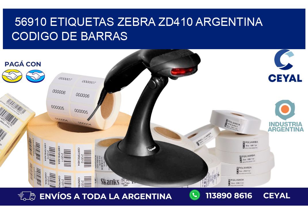 56910 etiquetas zebra zd410 argentina CODIGO DE BARRAS