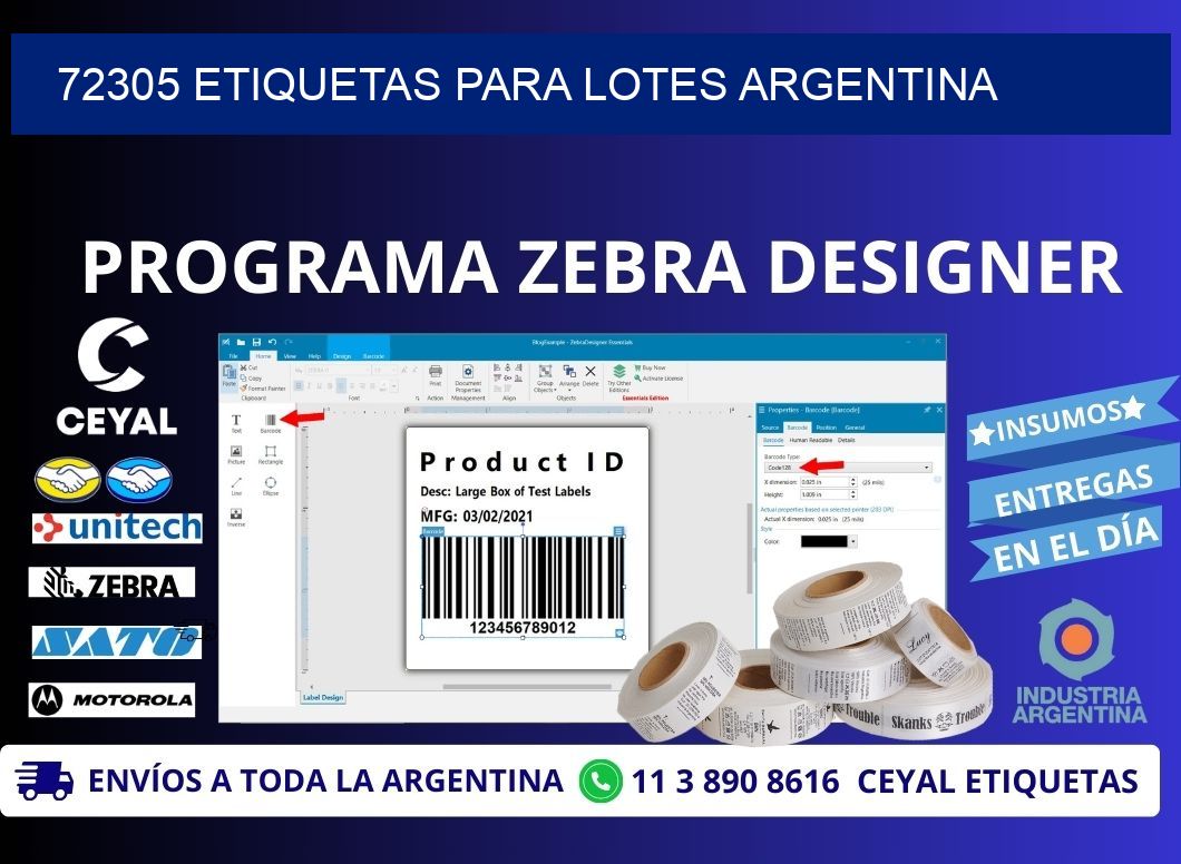 72305 ETIQUETAS PARA LOTES ARGENTINA