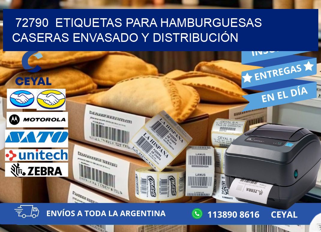 72790  ETIQUETAS PARA HAMBURGUESAS CASERAS ENVASADO Y DISTRIBUCIÓN
