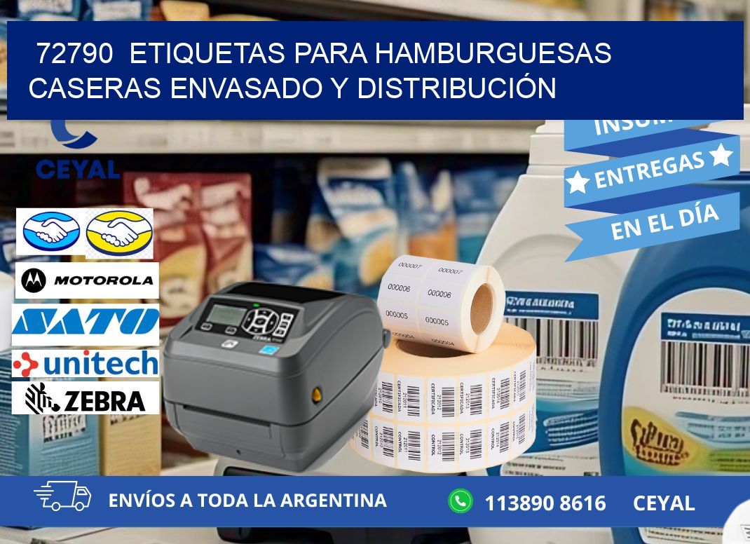 72790  ETIQUETAS PARA HAMBURGUESAS CASERAS ENVASADO Y DISTRIBUCIÓN