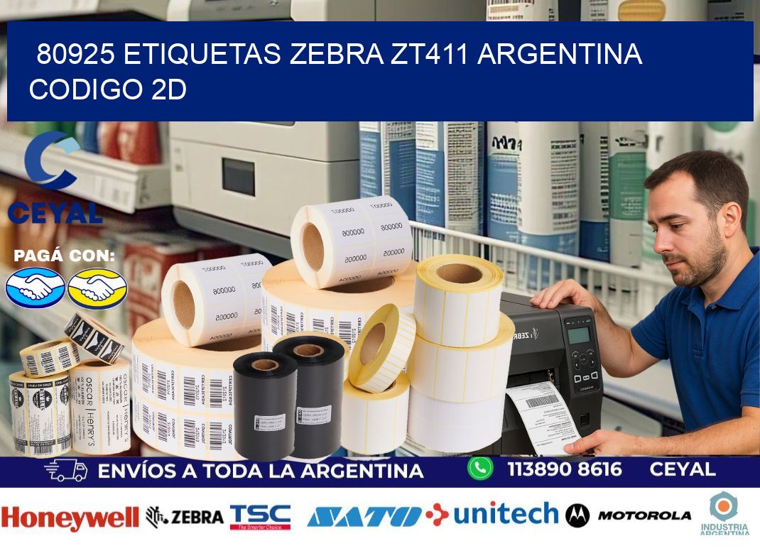 80925 etiquetas zebra zt411 argentina CODIGO 2D
