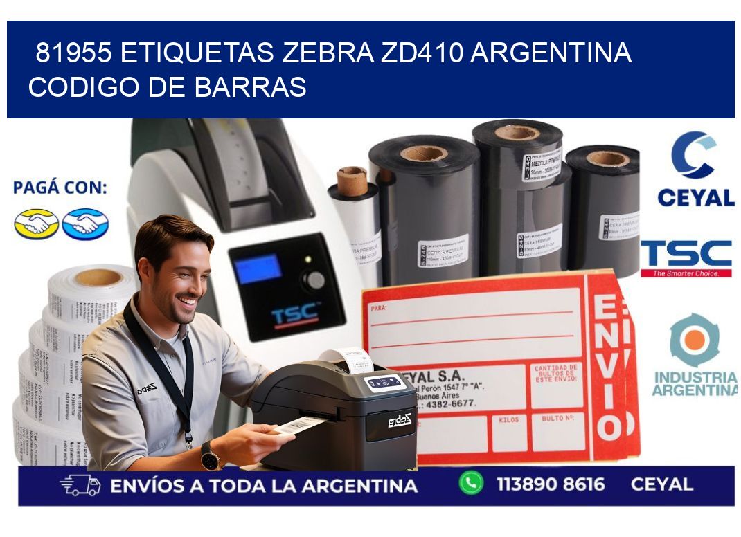 81955 etiquetas zebra zd410 argentina CODIGO DE BARRAS