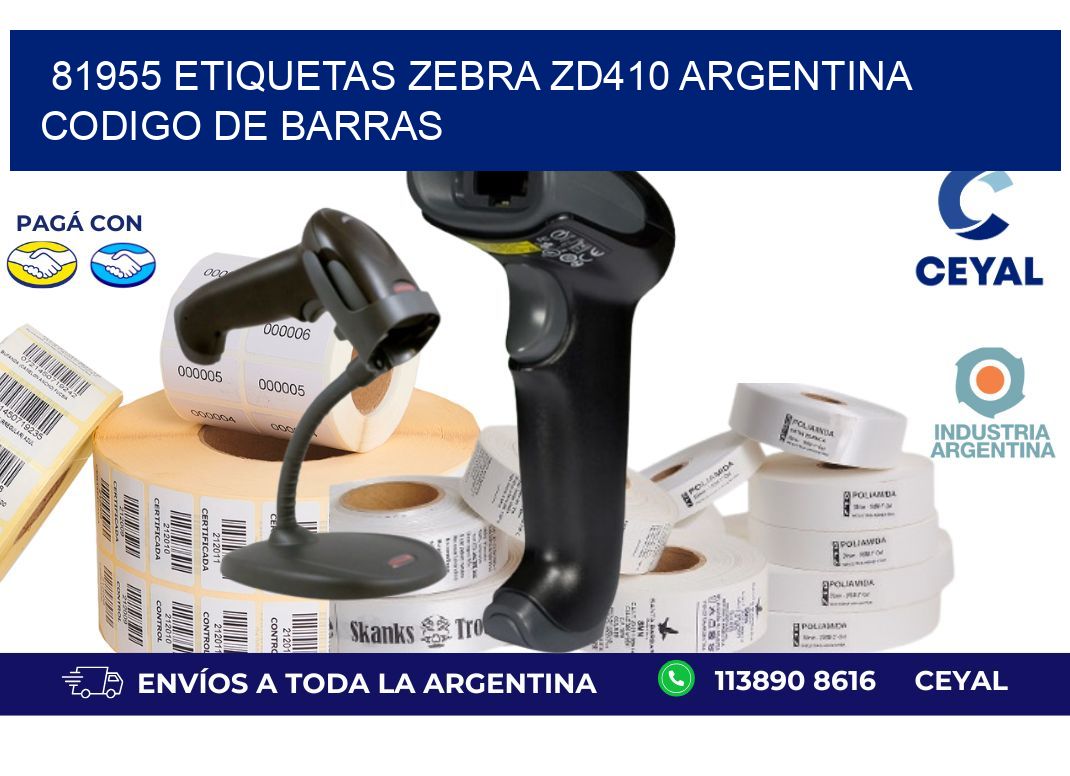 81955 etiquetas zebra zd410 argentina CODIGO DE BARRAS