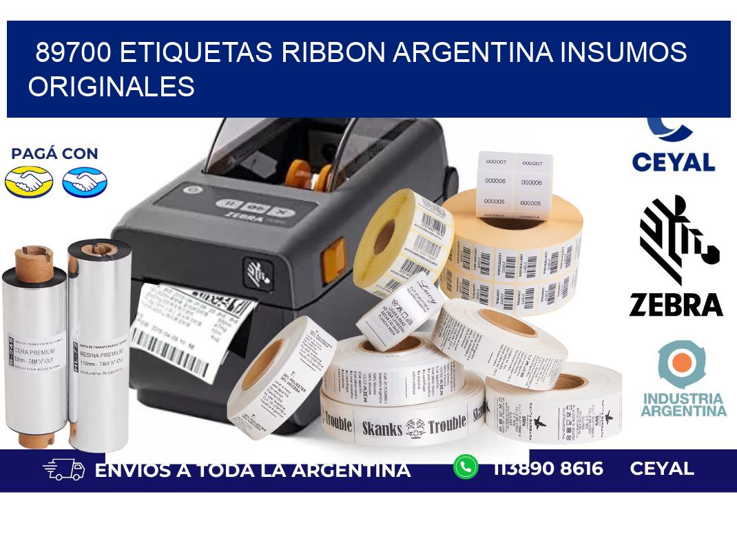 89700 etiquetas ribbon argentina INSUMOS ORIGINALES