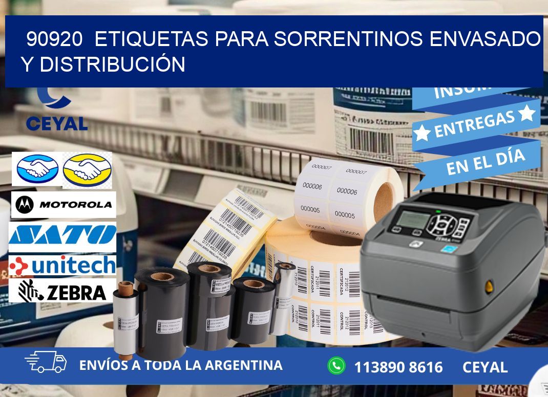 90920  ETIQUETAS PARA SORRENTINOS ENVASADO Y DISTRIBUCIÓN