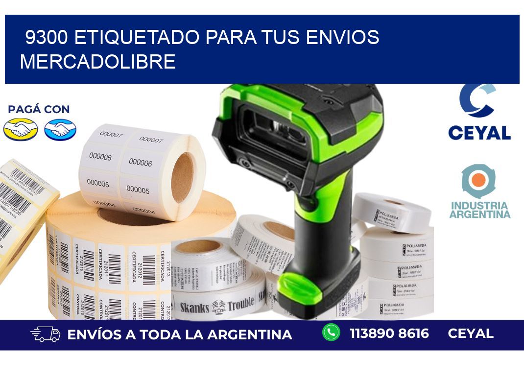 9300 ETIQUETADO PARA TUS ENVIOS MERCADOLIBRE