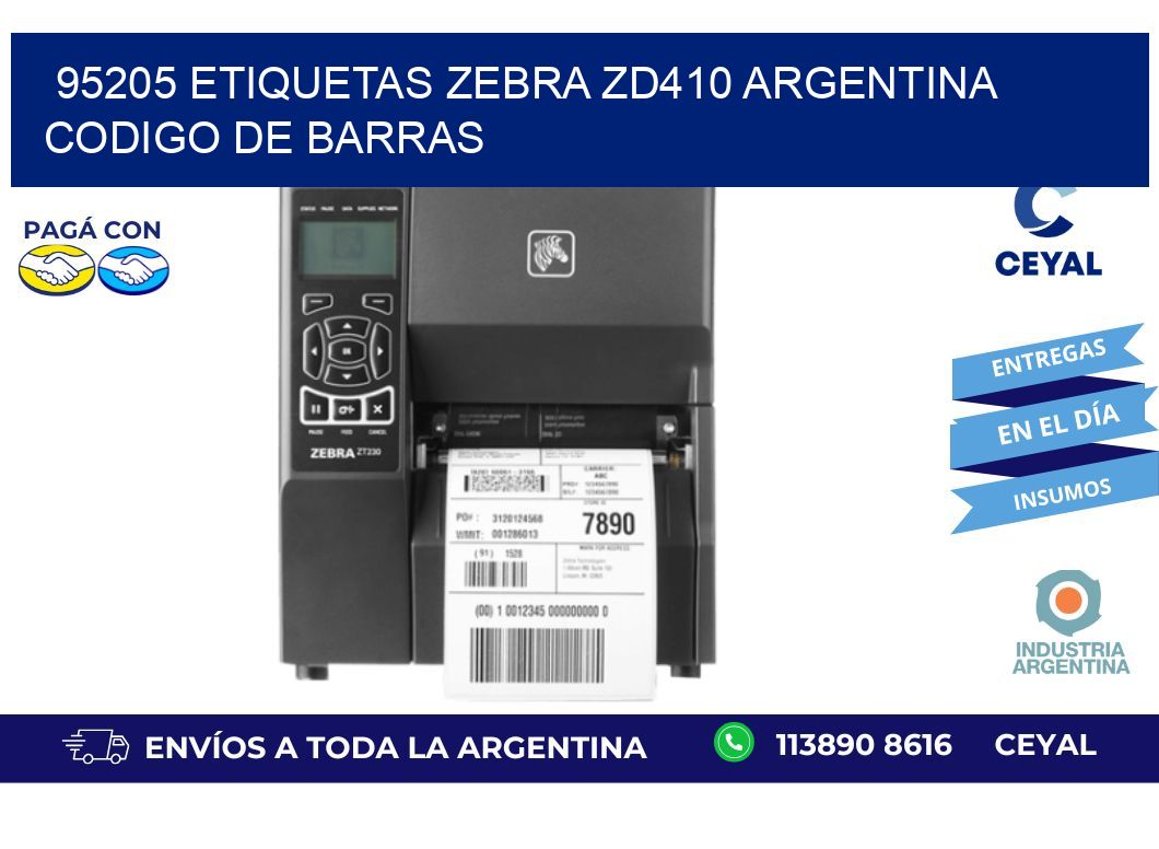 95205 etiquetas zebra zd410 argentina CODIGO DE BARRAS