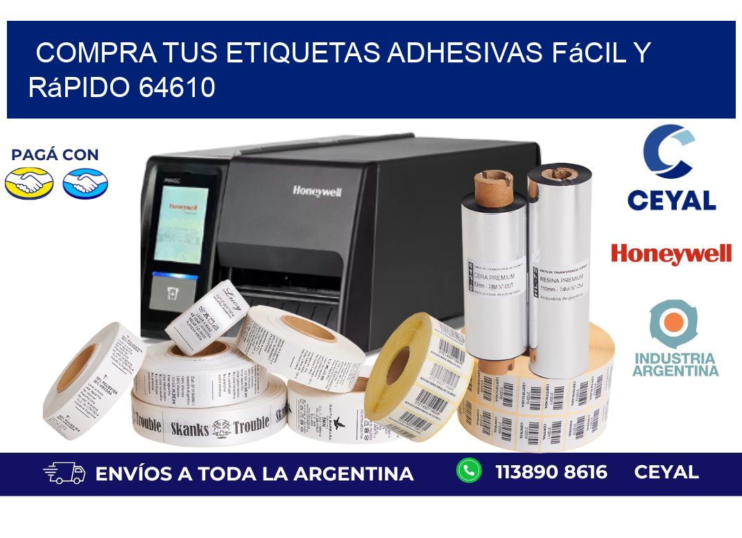 Compra tus Etiquetas Adhesivas Fácil y Rápido 64610
