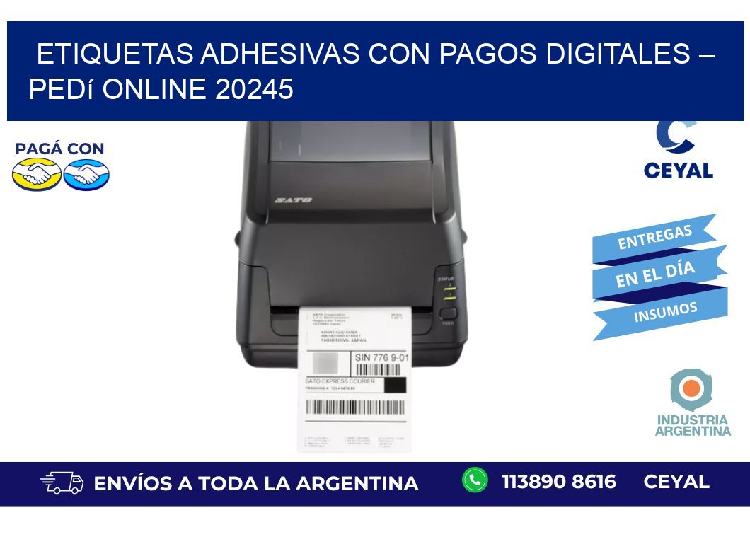Etiquetas ADhesivas con Pagos Digitales – Pedí Online 20245
