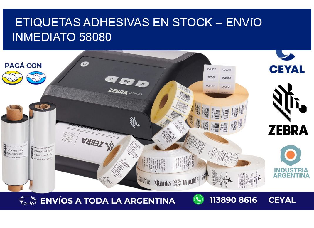 Etiquetas Adhesivas en Stock – Envío Inmediato 58080