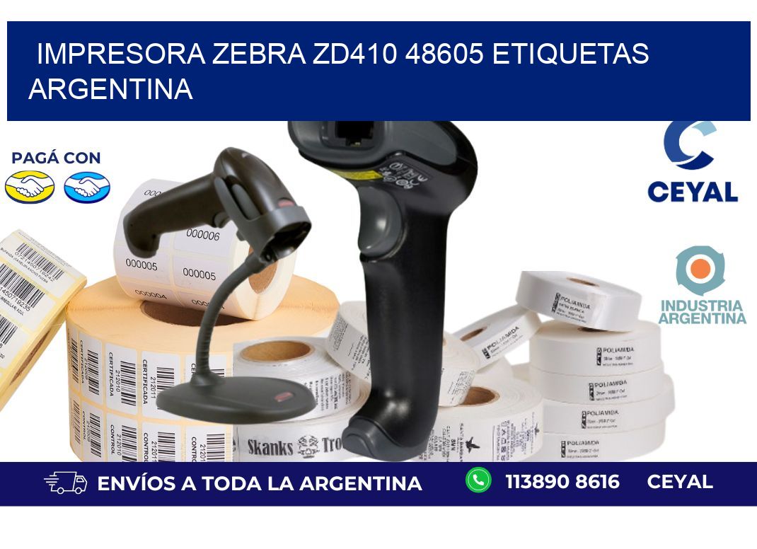 Impresora zebra zd410 48605 etiquetas argentina