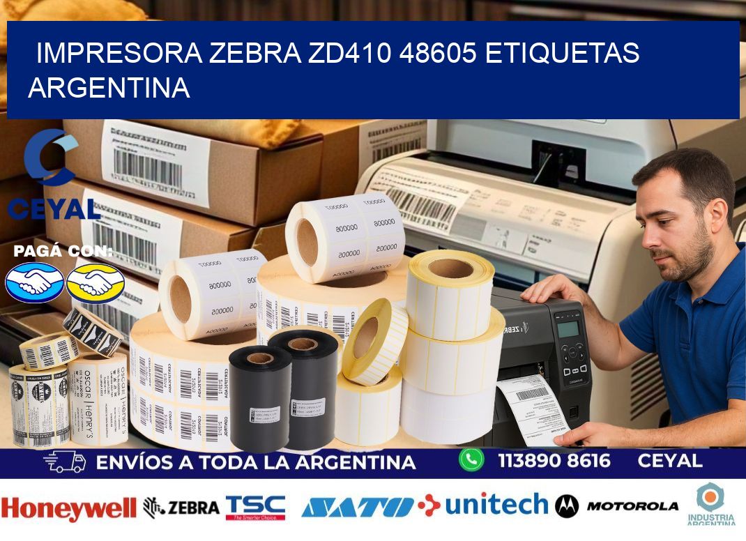 Impresora zebra zd410 48605 etiquetas argentina