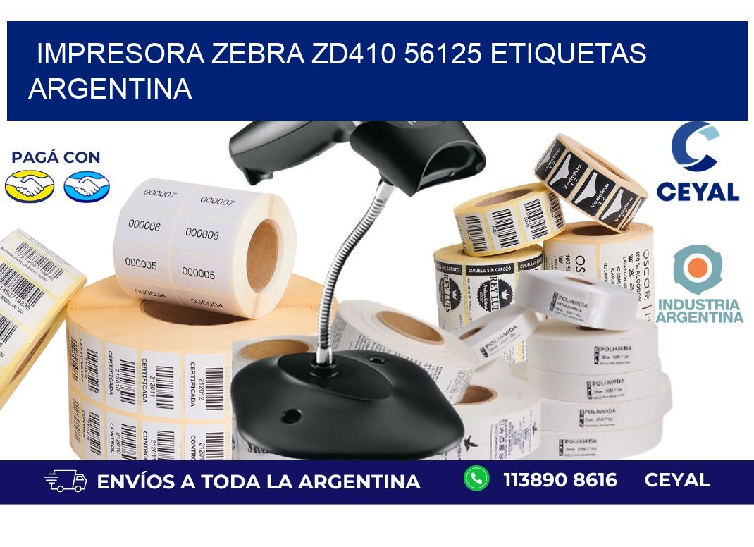 Impresora zebra zd410 56125 etiquetas argentina