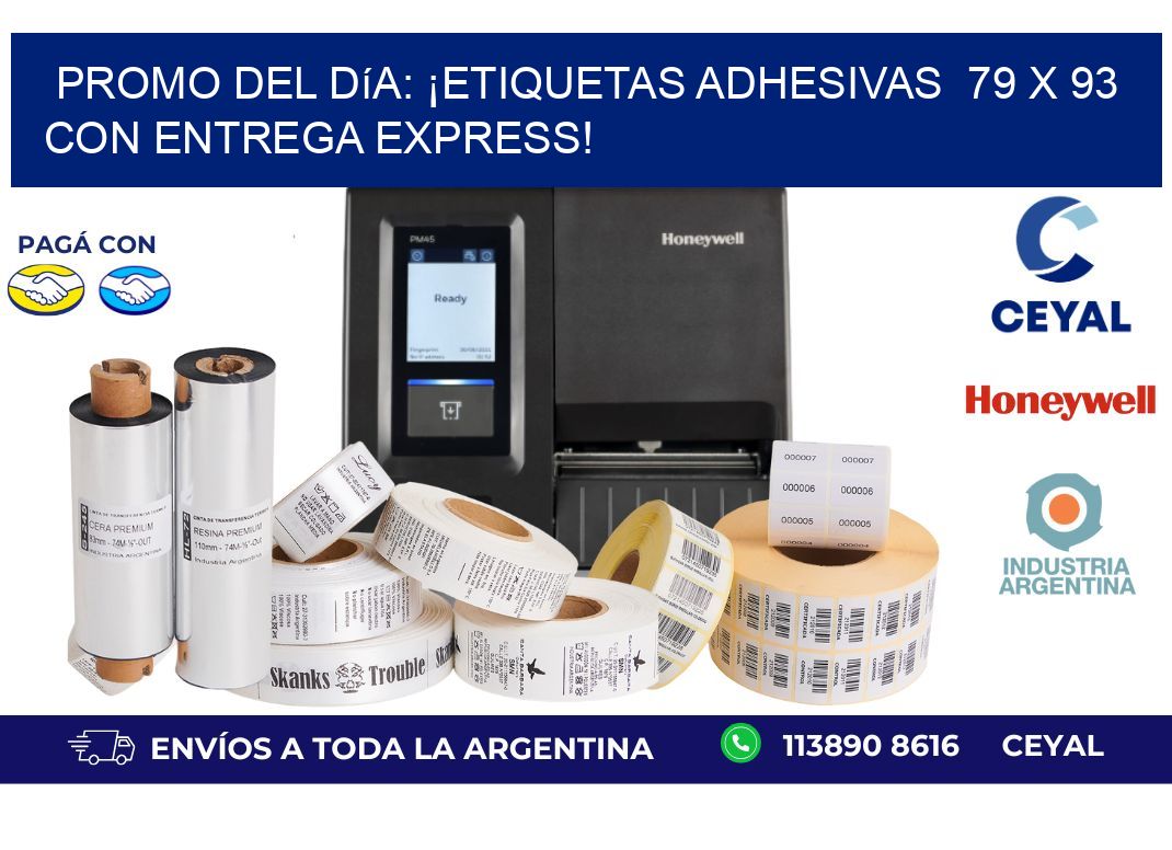 Promo del Día: ¡Etiquetas Adhesivas 79 x 93 con Entrega Express!
