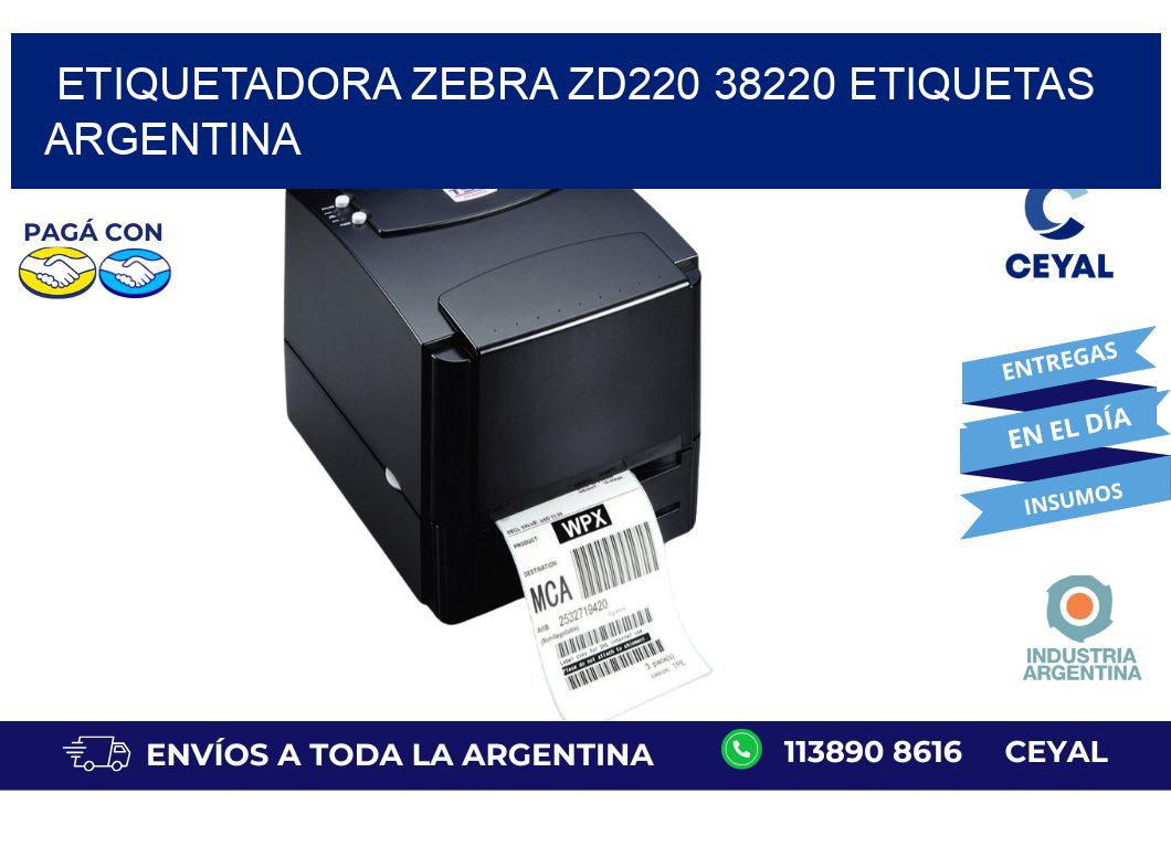 etiquetadora zebra zd220 38220 etiquetas argentina