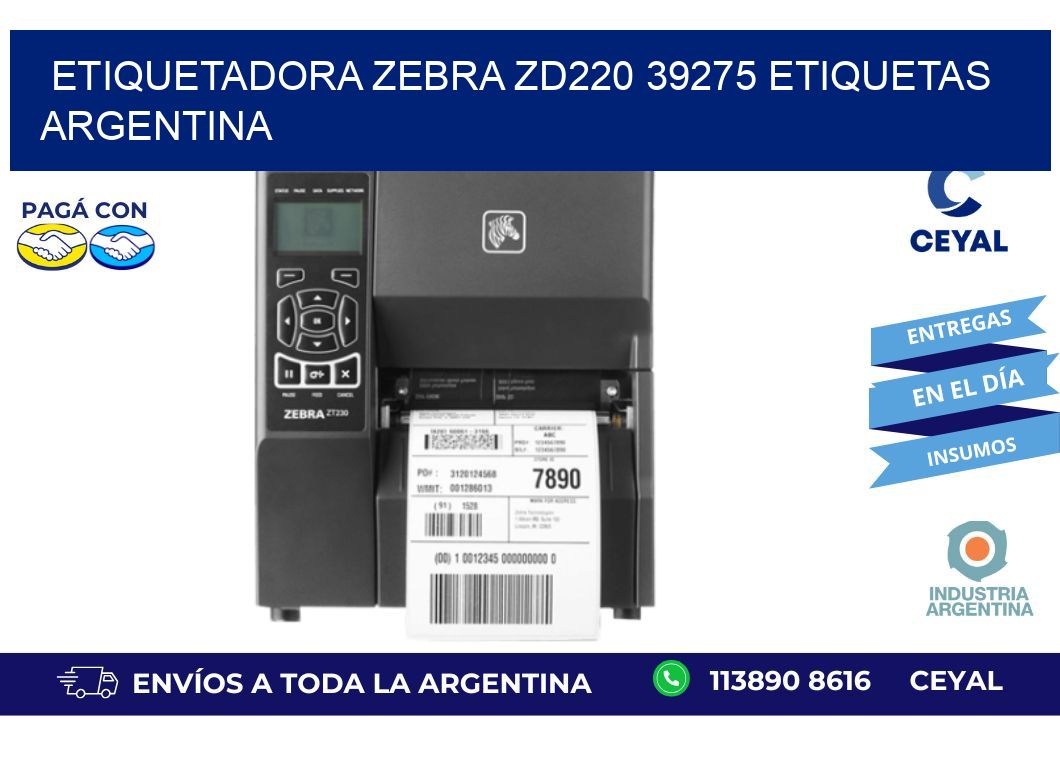 etiquetadora zebra zd220 39275 etiquetas argentina