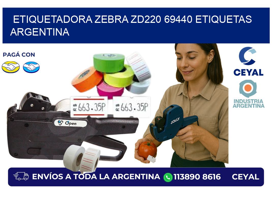 etiquetadora zebra zd220 69440 etiquetas argentina